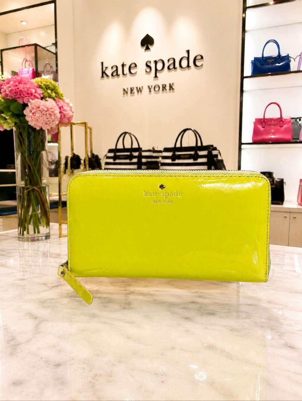 Kate Spade Storybook Patent Leather Neon Wallet